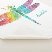 Couverture Sherpa Libellule magnifique d'aquarelle d'arc-en-ciel (3/4)