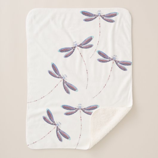 Couverture Sherpa libellules violettes (Devant)