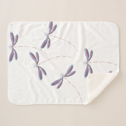 Couverture Sherpa libellules violettes (Devant (Horizontal))
