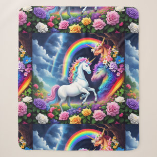 Couverture Sherpa Licorne Arc-en-ciel Un