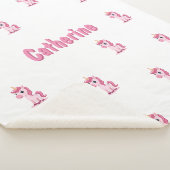 Couverture Sherpa Licorne Rose avec Nom Personnali (3/4)