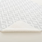 Couverture Sherpa Light grey and white diamond pattern (3/4)