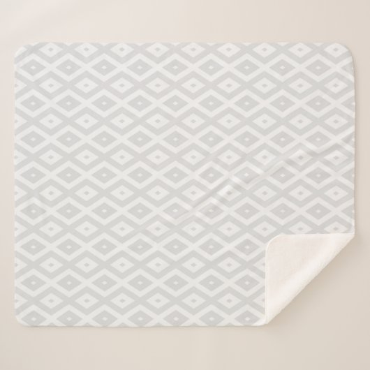 Couverture Sherpa Light grey and white diamond pattern (Devant (Horizontal))