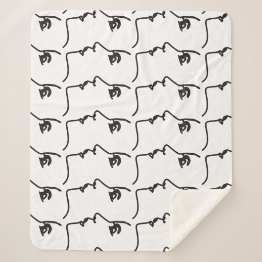 Couverture Sherpa Ligne continue, profils faciaux, illustration arti (Devant)
