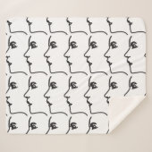 Couverture Sherpa Ligne continue, profils faciaux, illustration arti (Devant (Horizontal))