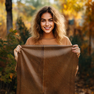 Couverture Sherpa Ligne Tan en daim Look en cuir Motif sans couture