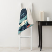 Couverture Sherpa Lignes Abstraites avec points de flocon de neige (En situation)