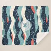 Couverture Sherpa Lignes Abstraites avec points de flocon de neige (Devant (Horizontal))