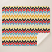 Couverture Sherpa Lignes de couleurs en zigzag (Devant (Horizontal))