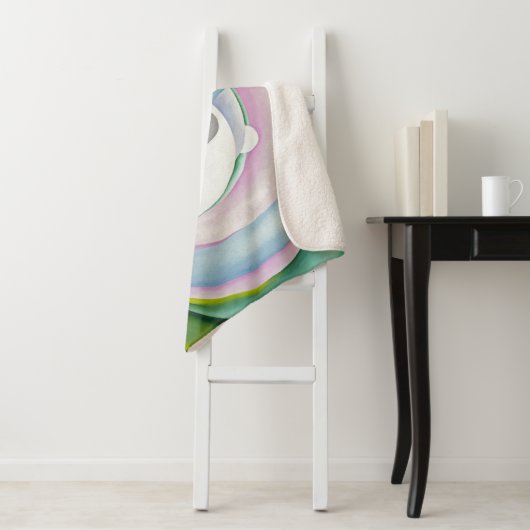 Couverture Sherpa Lignes grises avec noir, bleu et jaune | O'Keeffe (En situation)