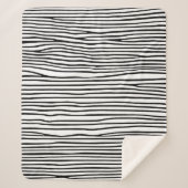 Couverture Sherpa Lignes horizontales abstraites_noir (Devant)