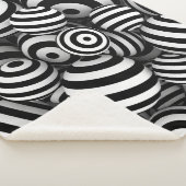 Couverture Sherpa Lignes noires de boules blanches 3D (3/4)
