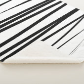 Couverture Sherpa Lignes noires et blanches modernes Art Abstrait (3/4)