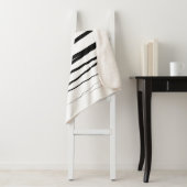 Couverture Sherpa Lignes noires et blanches modernes Art Abstrait (En situation)