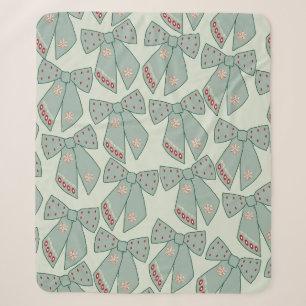 Couverture Sherpa Lignes vertes Sage