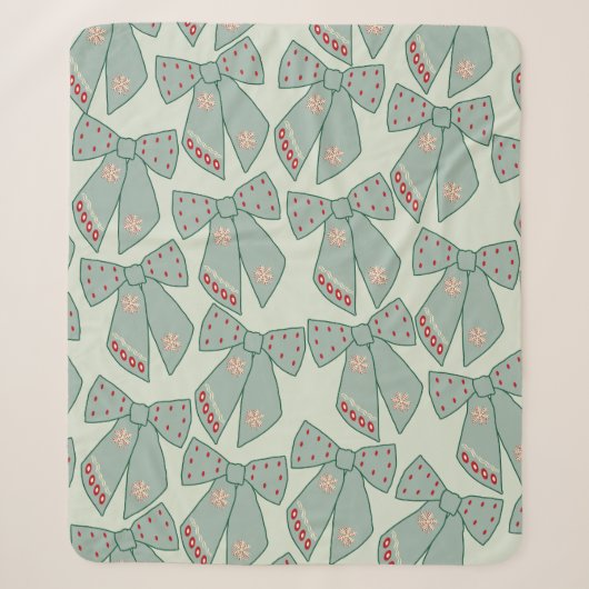 Couverture Sherpa Lignes vertes Sage (Devant)