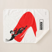 Couverture Sherpa Ligue de Justice | Superman Flying Noir Pop Art (Devant (Horizontal))