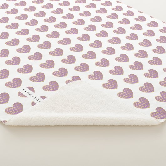 Couverture Sherpa Lilac and Golden effect Elegant Heart  (3/4)