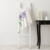 Couverture Sherpa Lilac aquarelle florale personnalisée (En situation)