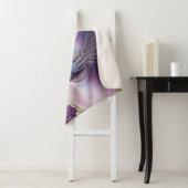 Couverture Sherpa Lilac Chat Siamese en fleurs Lilac sur Turquoise (En situation)