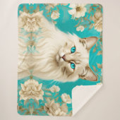 Couverture Sherpa Lilac Lynx Point Siamese Portrait Art (Devant)
