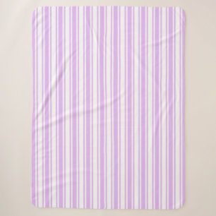 Couverture Sherpa Lilac violet et blanc bonbons rayures