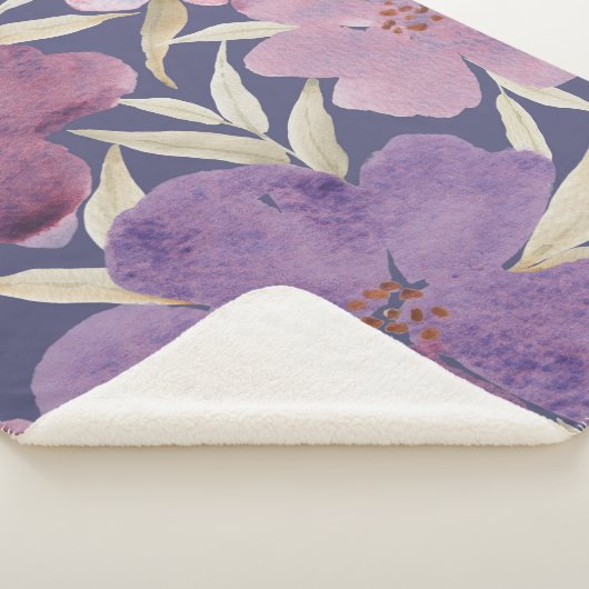 Couverture Sherpa Lilacs on watercolor violet background (3/4)