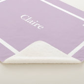 Couverture Sherpa Lilas Violet et Blanc Monogramme à la Grecque (3/4)