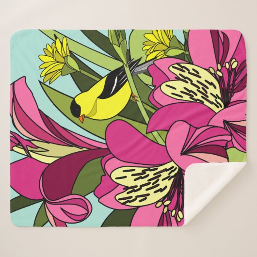 Couverture Sherpa Lilies péruviennes (Devant (Horizontal))