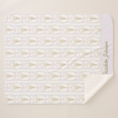 Couverture Sherpa Lily of The Valley Floral Personnalisé Aquarelle (Devant (Horizontal))