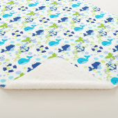 Couverture Sherpa Lime Green Blue Nautical Kids Motif (3/4)