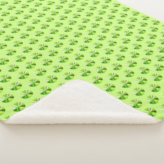 Couverture Sherpa Lime Green Polka Point Fractal (3/4)