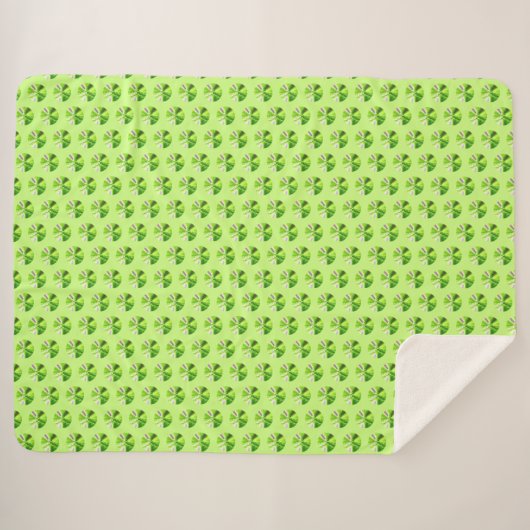 Couverture Sherpa Lime Green Polka Point Fractal (Devant (Horizontal))