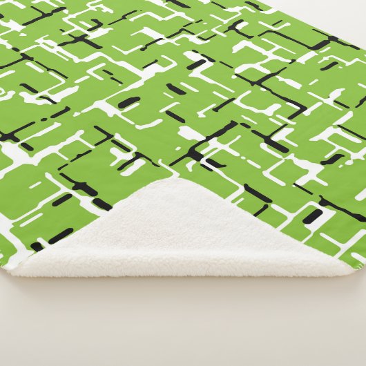 Couverture Sherpa Lime vert noir blanc (3/4)