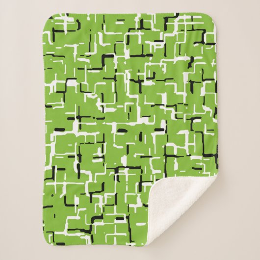 Couverture Sherpa Lime vert noir blanc (Devant)