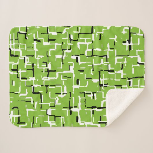 Couverture Sherpa Lime vert noir blanc (Devant (Horizontal))