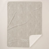 Couverture Sherpa Linen fin classique INITIALES Blanc Conservation n (Devant)