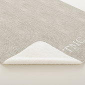 Couverture Sherpa Linen fin classique INITIALES Blanc Conservation n (3/4)