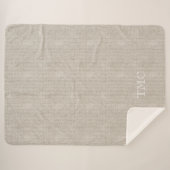 Couverture Sherpa Linen fin classique INITIALES Blanc Conservation n (Devant (Horizontal))