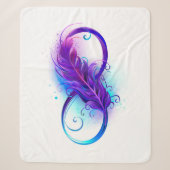 Couverture Sherpa L'infini avec plume violette (Devant)