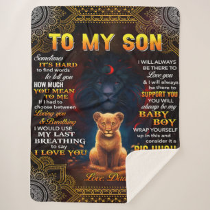 Couverture Sherpa Lion à mon fils Parfois c'est dur papa