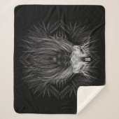 Couverture Sherpa Lion avec monogramme de couronne (Devant)