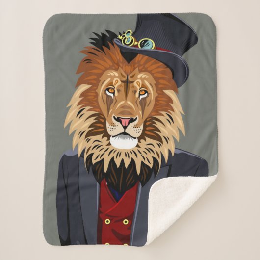 Couverture Sherpa Lion chic (Devant)