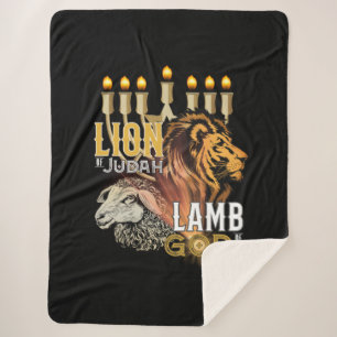 Couverture Sherpa Lion De Juda Agneau De Dieu Sherpa Blanket