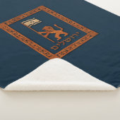 Couverture Sherpa Lion Du Jour De Jérusalem Avec Drapeau (3/4)