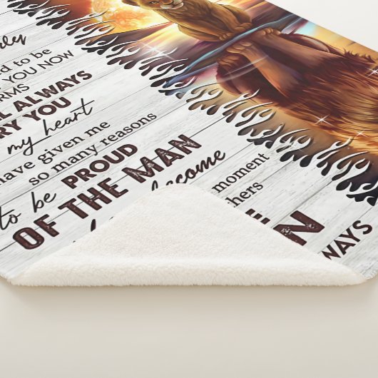 Couverture Sherpa Lion Maman À Mon Fils J'Ai Fermé Mes Yeux (3/4)