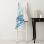 Couverture Sherpa Lion neige couché animal d'art (En situation)