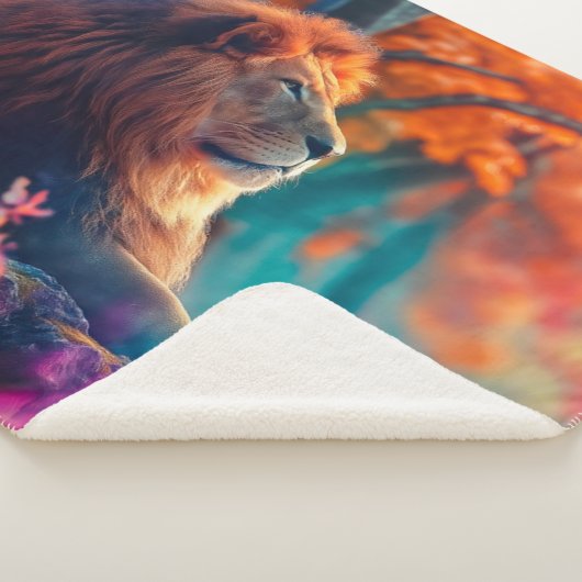 Couverture Sherpa Lion royal dans la conception forestière enchantée (3/4)