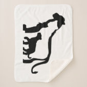 Couverture Sherpa Lions noirs et blancs (Devant)