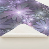 Couverture Sherpa Lit de fleurs Art Fractal Abstrait tendance brilla (3/4)